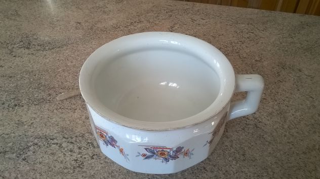 Vaso pitale antico in ceramica Laveno decorata - Foto 2