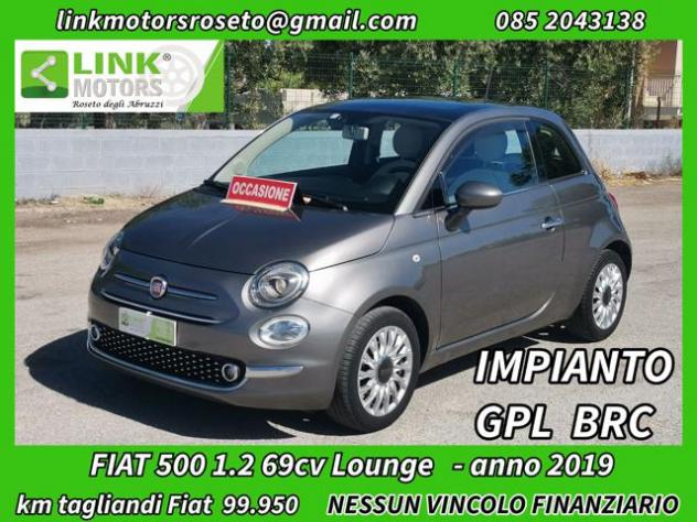 FIAT 500 1.2 Lounge 69cv + IMP. GPL BRC /Tagliandata rif. 23807986