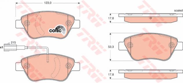 Trw Pattini Freno Fiat Grande Punto (05-) 1.9 D Mult Gdb1654