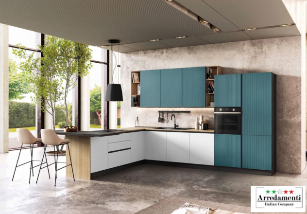 CUCINA CON PENISOLA+PIANO SNACK CUCINE DA ESPOSIZIONE NUOVE COMPONIBILE