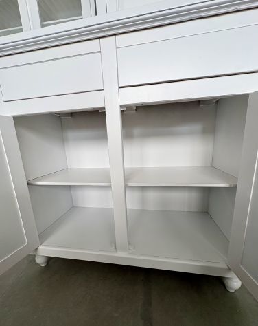 NUOVA CREDENZA 2 ANTE 2 CASSETTI VERO LEGNO FINITURA BIANCO LACCATO OPACO - Foto 7