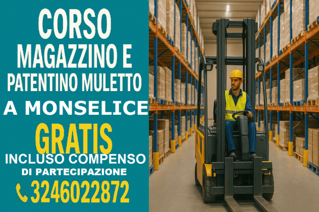 Corso magazzino e patentino muletto Gratis a Monselice