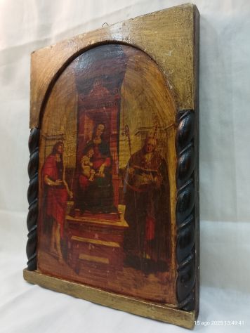 Pala D'altare Madonna con bambino in trono Santi Girolamo Agostino - Foto 5