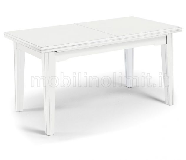 Tavolo Con Allunghe (160x85) - Bianco Opaco - Nuovo