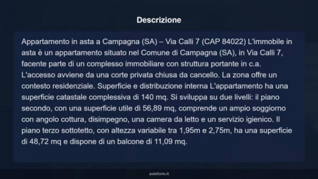 Immobile in asta di 140 m², box auto in vendita a Campagna - Foto 4