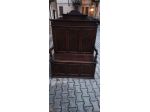 Cassapanca trono stile liberty, antica in noce