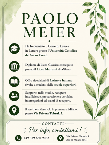 📚 RIPETIZIONI DI LATINO E ITALIANO – MILANO 📚