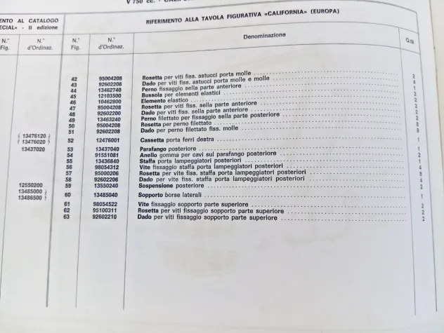 Supplemento Catalogo Parti di Ricambio 1972 2 ed. Moto Guzzi V7 Special 750 cc - Foto 5