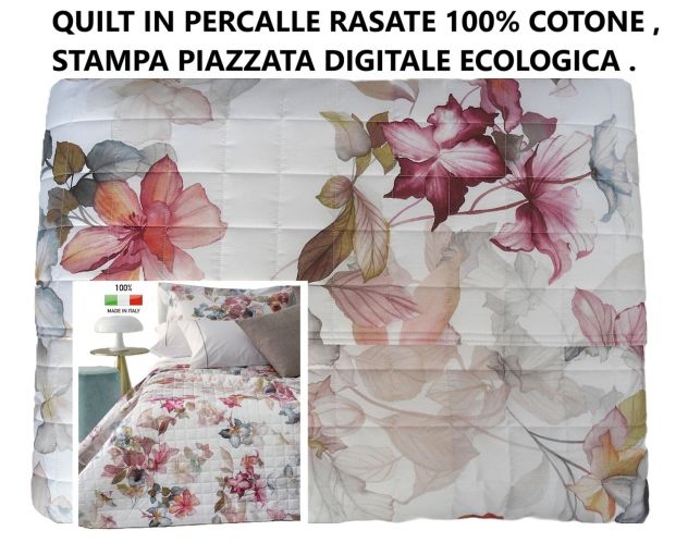 QUILT COPRILETTO TRAPUNTATO QUALITA' SUPERIORE MATRIMONIALE 100% COTONE - Foto 5