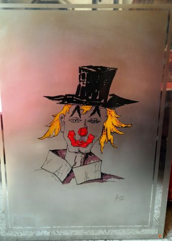 Incisione in  acciaio  Aloisi  il clown 56x76 - Foto 6