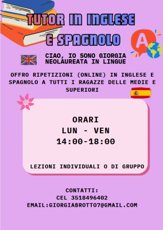 Ripetizioni in Inglese e Spagnolo (ONLINE)