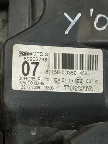 FARO ANTERIORE SINISTRO TOYOTA Yaris Serie 81150-0D350 1KRFE (0811) - Foto 4