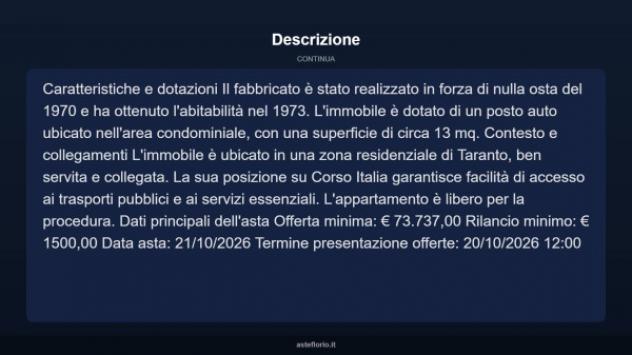 Immobile in asta di 144 m² con più di 5 locali in vendita a Taranto - Foto 4