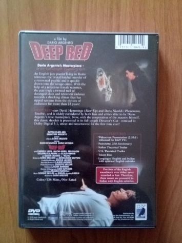 Lotto DVD IMPORT - Dario Argento - Phenomena - Profondo Rosso - Foto 6