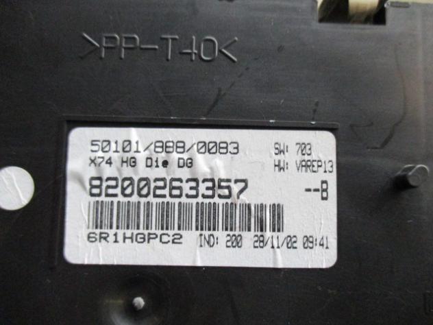8200263357 QUADRO STRUMENTI CONTACHILOMETRI RENAULT LAGUNA SW 1.9 D 88KW 6M 5P (2003) RICAMBIO USATO - Foto 2