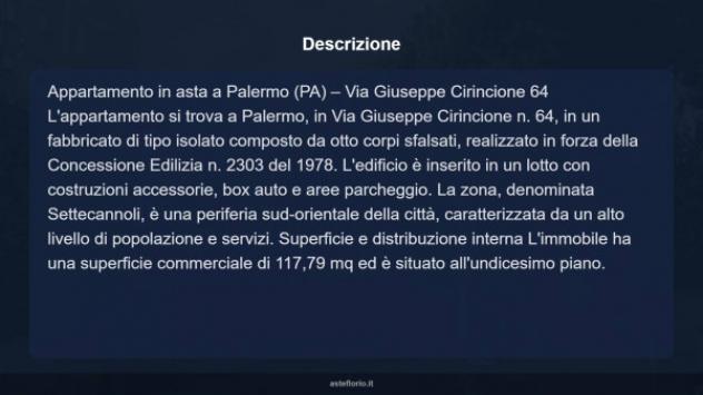 Immobile in asta di 110 m² con più di 5 locali in vendita a Palermo - Foto 18