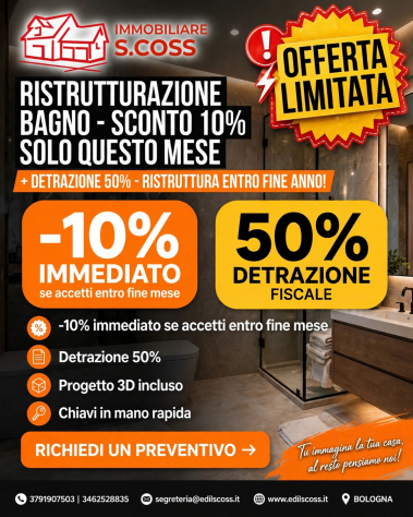 Ristrutturazione bagno con sconto in fattura 10% entro fine mese