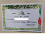 A85 - RARA TESSERA ASSOCIAZIONE NAZIONALE COMBATTENTI