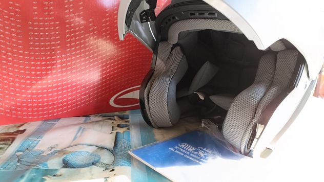 Casco modulare scooter moto grigio argento Axo Flip Silver tg. XL - Foto 2