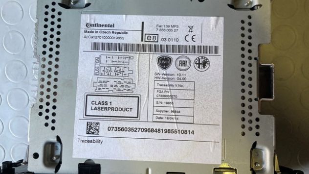 Autoradio CD originale Fiat Panda del 2014 (07356035270) - Foto 3