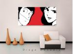 Quadro moderno dipinto a mano pop art Lupin Margot