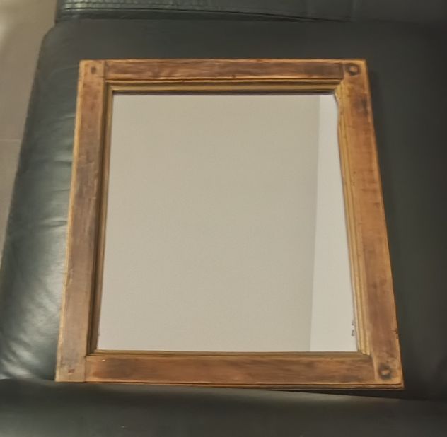 SPECCHIO ARTIGIANALE IN LEGNO 38X33