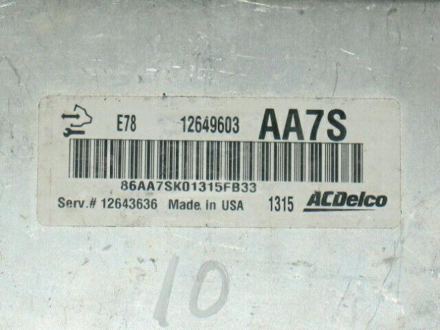 12649603 ECU CHEVROLET VOLT 12649603 12643636 E78 ECU AA7S - Foto 2