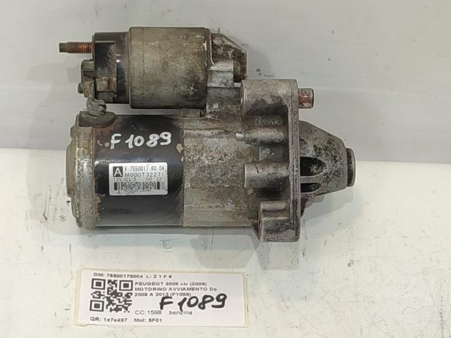 MOTORINO D' AVVIAMENTO PEUGEOT 3008 Serie 75500178004 5F01 benzina 1598 (0916)