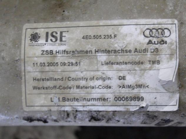 4E0505235F PONTE ASSALE POSTERIORE AUDI A8 3.0 D 171 KW 4X4 (2005) RICAMBIO USATO - Foto 5