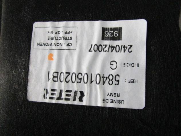 5840105020B1 RIVESTIMENTO PIANALE MOQUETTE PEUGEOT 3008 1.6 D 82KW 6M 5P (2011) RICAMBIO USATO - Foto 2