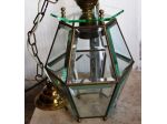 lampadario vintage a lanterna esagonale cristallo