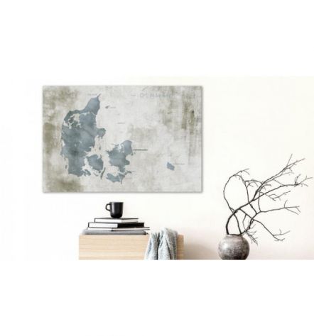 Quadro Di Sughero Con La Mappa Della Danimarca Arredalacasa - Foto 2