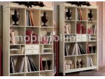 Libreria a giorno laccata bianca anticata - Nuovo