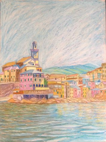 Quadro pittore Gualberto Maragliano "Boccadasse"