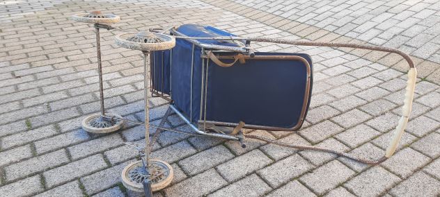 PASSEGGINO PEG BLU VINTAGE ANNI ‘60 / ‘70,SCHIENALE REGOLABILE, USATO - Foto 9