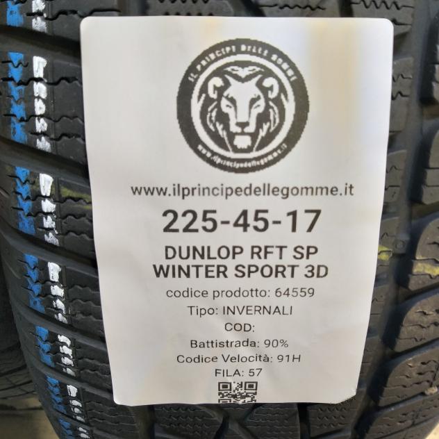 4 GOMME 225 45 17 DUNLOP RFT A64559 - Foto 2