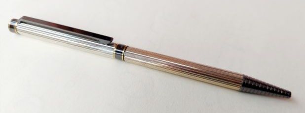 Splendida penna biro vintage John Sterling, corpo finemente cesellato in argento - Foto 8