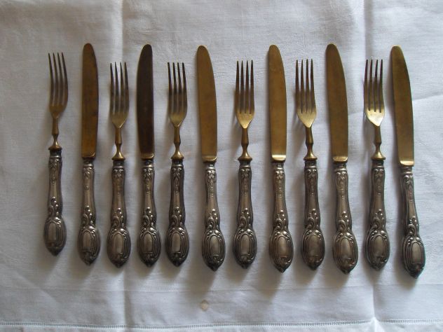 Servizio posate argento per dessert anni '30 - Foto 2