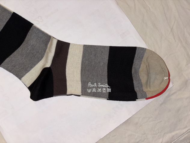 1 PAIO DI CALZE NUOVE DA UOMO FIRMATE ORIGINALI”PAUL SMITH”MADE IN ITALY TAGLIA - Foto 4