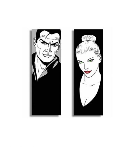 Set Quadri Diabolik Eva Kant dipinto a mano - Foto 2