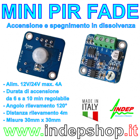 Mini Sensore rilevatore PIR di movimento per strisce led con dissolvenza
