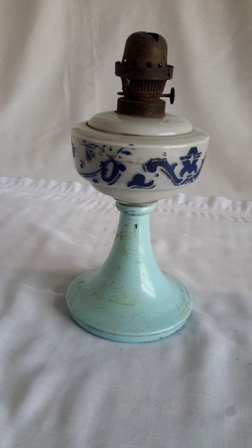 Lucerna con laccatura verde-azzurra antica in Opalino - Foto 2