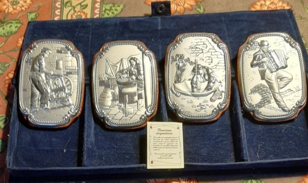 artigiani 4 placche in argento con custodia - Foto 6