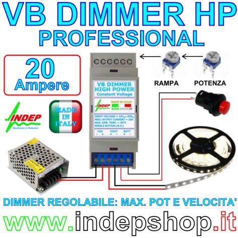 Dimmer Led a pulsante 20A professionale Made in Italy - Foto 2