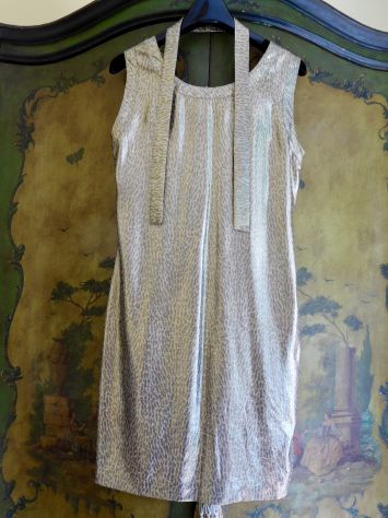 Abito donna in LAME' DI PURA SETA a motivo leopardato, taglia 42. MADE IN ITALY - Foto 4