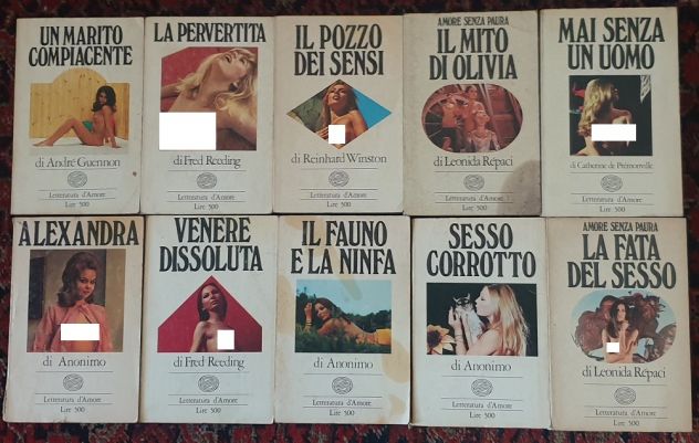 Lotto 10 libri erotici collana Letteratura d'Amore Edizioni SOGED anni '60 '70