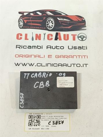 CENTRALINA COMFORT AUDI TT Cabrio Serie (8J3) 8J0959433B CBB diesel 1968 (0614) - Foto 3