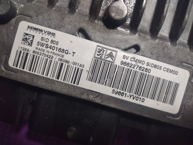 Centralina motore (ECU) Siemens SID 805 - 5WS40168G-T | 89661-YV010 | 9662276280 - Foto 5