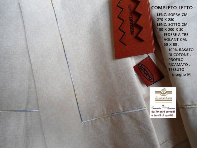 MISSONI COORDINATO LETTO , COMPLETO LENZUOLA + QUILT - Foto 2
