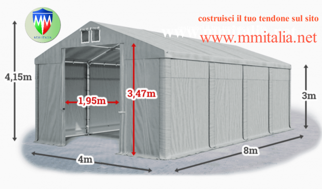 Tendoni rimessaggio camper 4 x 8 x 3 /4,15  mt € 1.756,00 Professional - Foto 4